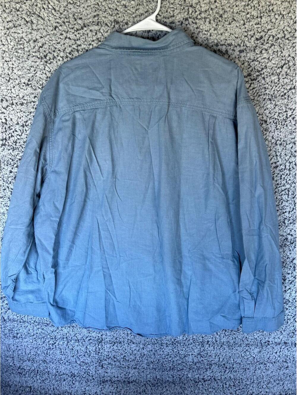 Carhartt Relaxed Fit Button Front Work Shirt Men’s 2XL Light Blue - Picture 2 of 3